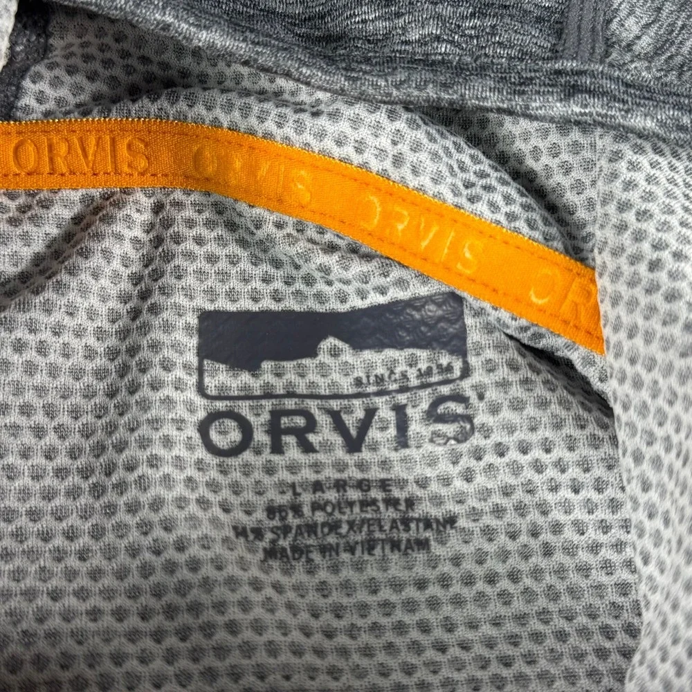 Orvis Mens Hooded 1/4 Zip Pullover Large Pro Sun Performance Stretch Fishing
